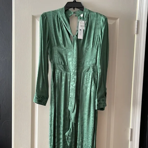 TOPSHOP TIE NECK JACQUARD CROP JUMPSUIT - Picture 2 of 5